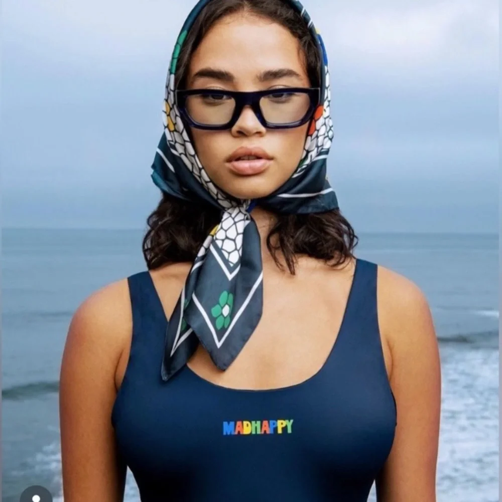 💫HP‼️💫 RARE‼️ NWT MADHAPPY x Onia Rachel One Piece Swimsuit in Navy, Size Small - Picture 2 of 6